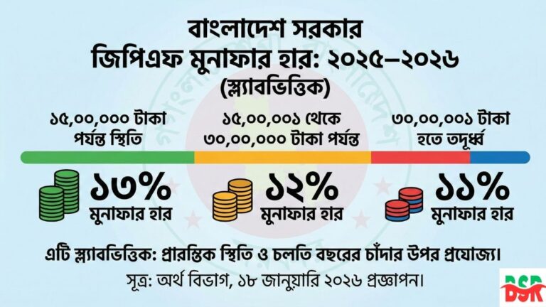 জিপিএফ এবং সিপিএফ এর জন্য মুনাফা হার (২০২৫ ২০২৬)