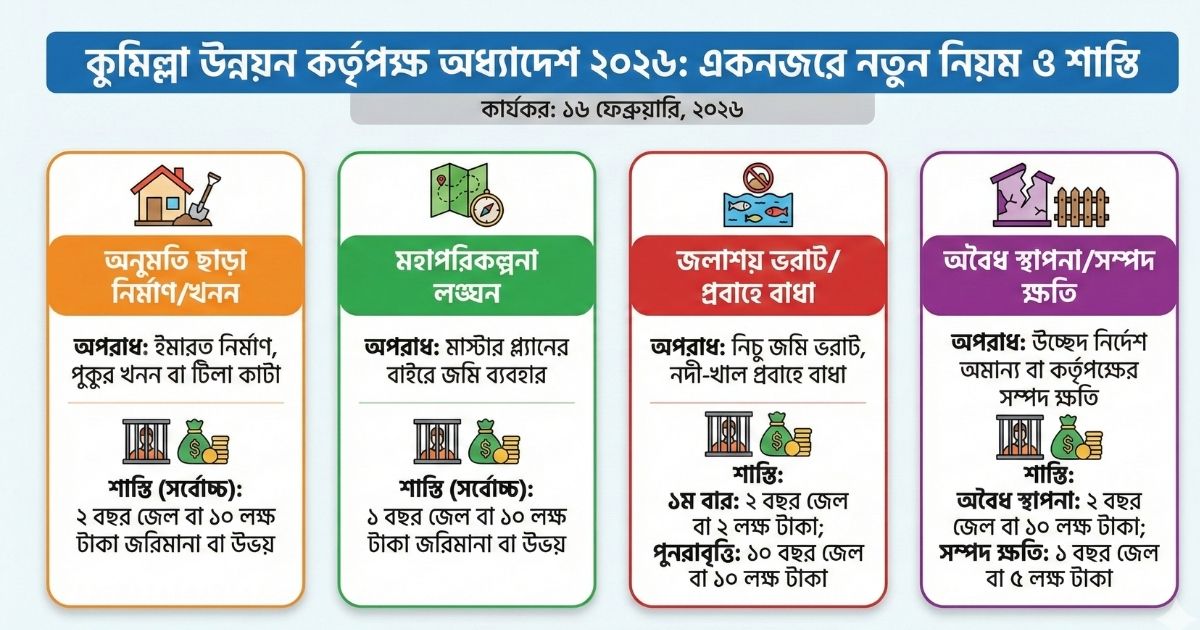 কুমিল্লা উন্নয়ন কর্তৃপক্ষ অধ্যাদেশ ২০২৬