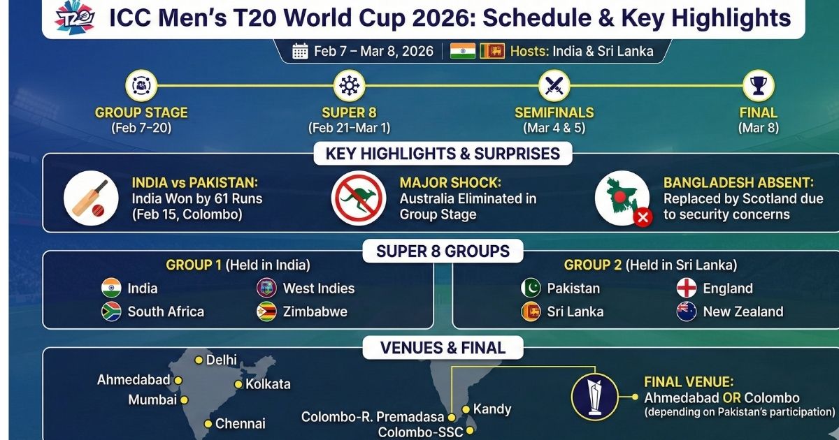 টি-২০ বিশ্বকাপ ২০২৬ সিডিউল