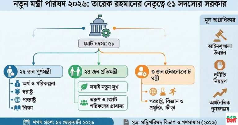 নতুন মন্ত্রী পরিষদের তালিকা ২০২৬