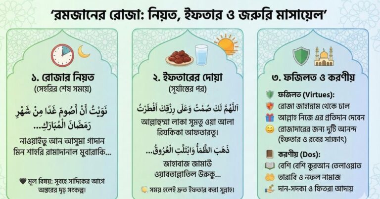 রোজা রাখার দোয়া ও রোজার ফজিলত