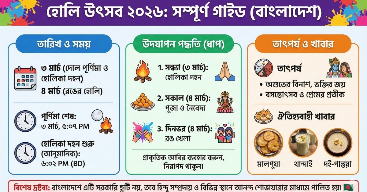 হোলি উৎসব ২০২৬ দোল পূর্ণিমা কবে ২০২৬