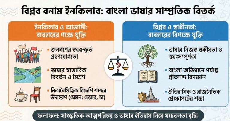 ‘ইনকিলাব’ নাকি ‘বিপ্লব’ বাংলা ভাষায় শব্দ ব্যবহার নিয়ে বর্তমান বিতর্ক ও বিস্তারিত ব্যাখ্যা