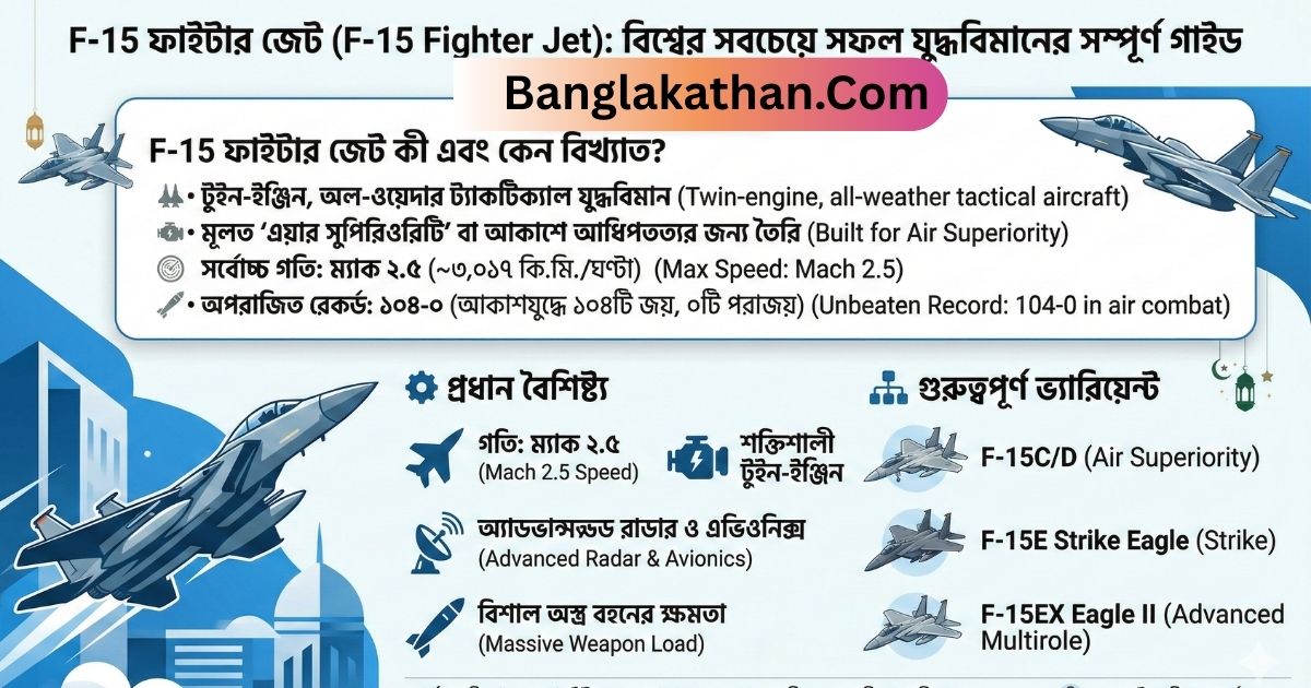 F-15 ফাইটার জেট (F-15 Fighter Jet) বিশ্বের সবচেয়ে সফল যুদ্ধবিমান