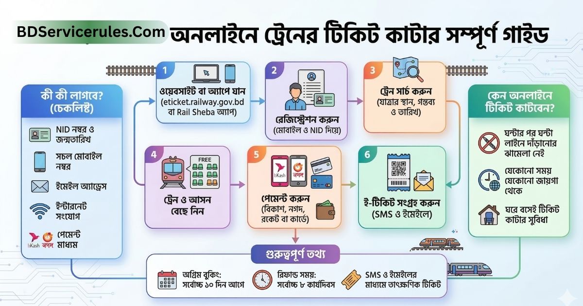 অনলাইনে ট্রেনের টিকিট কাটার নিয়ম ২০২৬
