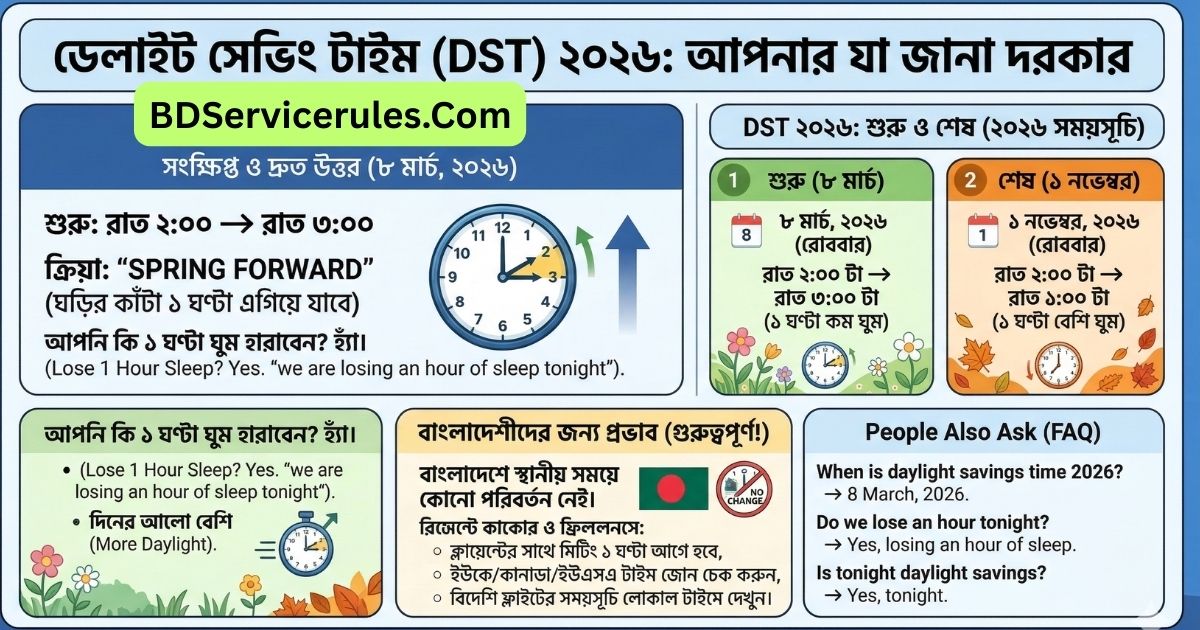 ডেলাইট সেভিং টাইম (Daylight Saving Time) 2026