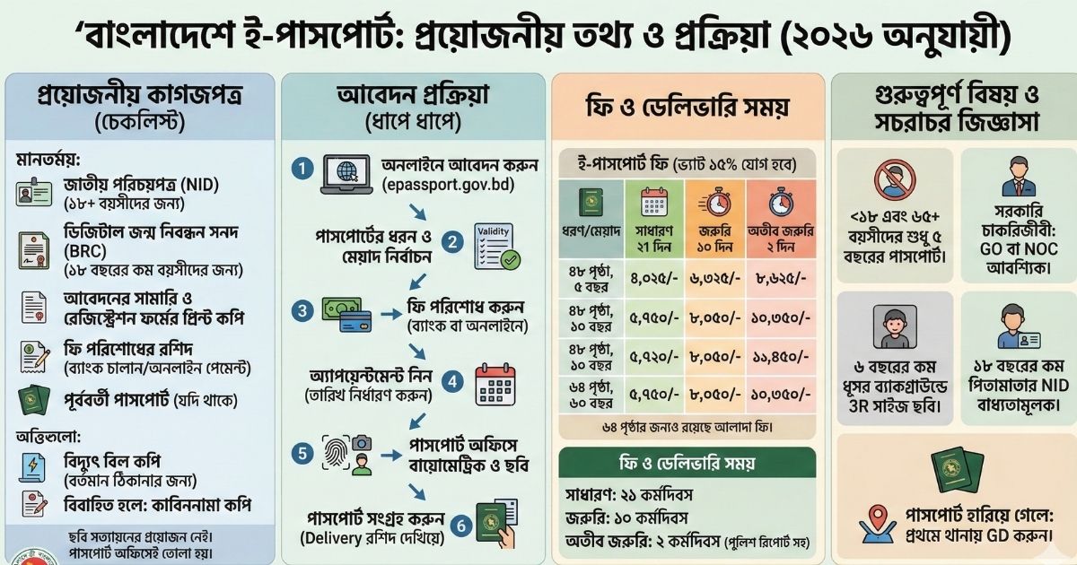 পাসপোর্ট করতে কি কি কাগজ লাগে
