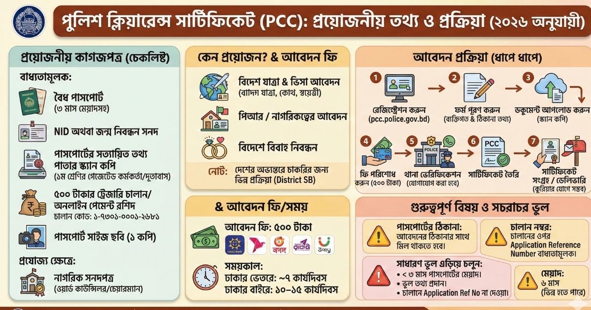 পুলিশ ক্লিয়ারেন্স করতে কি কি কাগজ লাগে