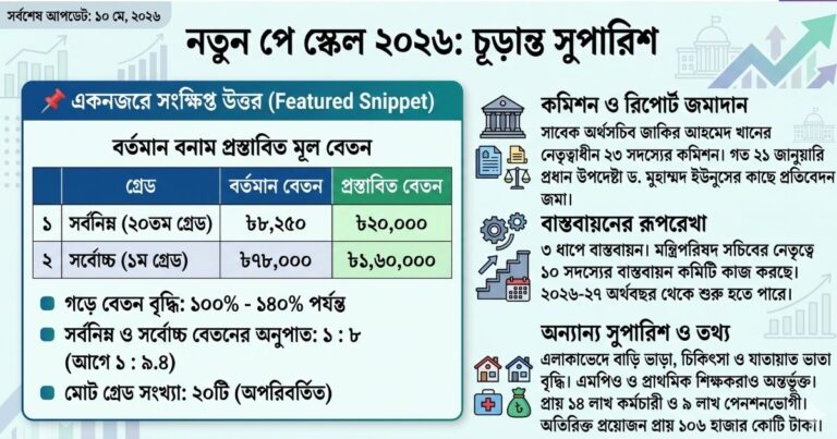 নতুন পে স্কেল বেতন কাঠামো ২০২৬