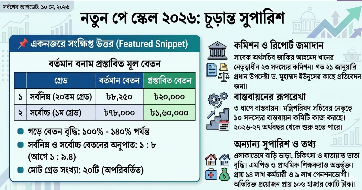 নতুন পে স্কেল বেতন কাঠামো ২০২৬