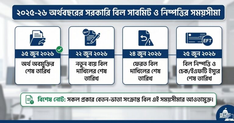 বিল সাবমিটের শেষ তারিখ ২০২৬