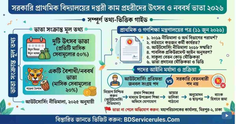 সরকারি প্রাথমিক বিদ্যালয়ের দপ্তরী কাম প্রহরীদের উৎসব ভাতা ও নববর্ষ ভাতা ২০২৬