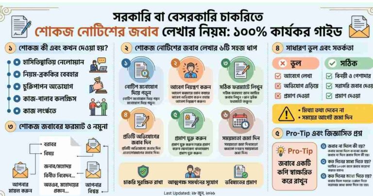 শোকজ নোটিশের জবাব কীভাবে লিখবেন